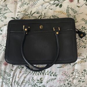 Chic Black Leather Laptop Bag